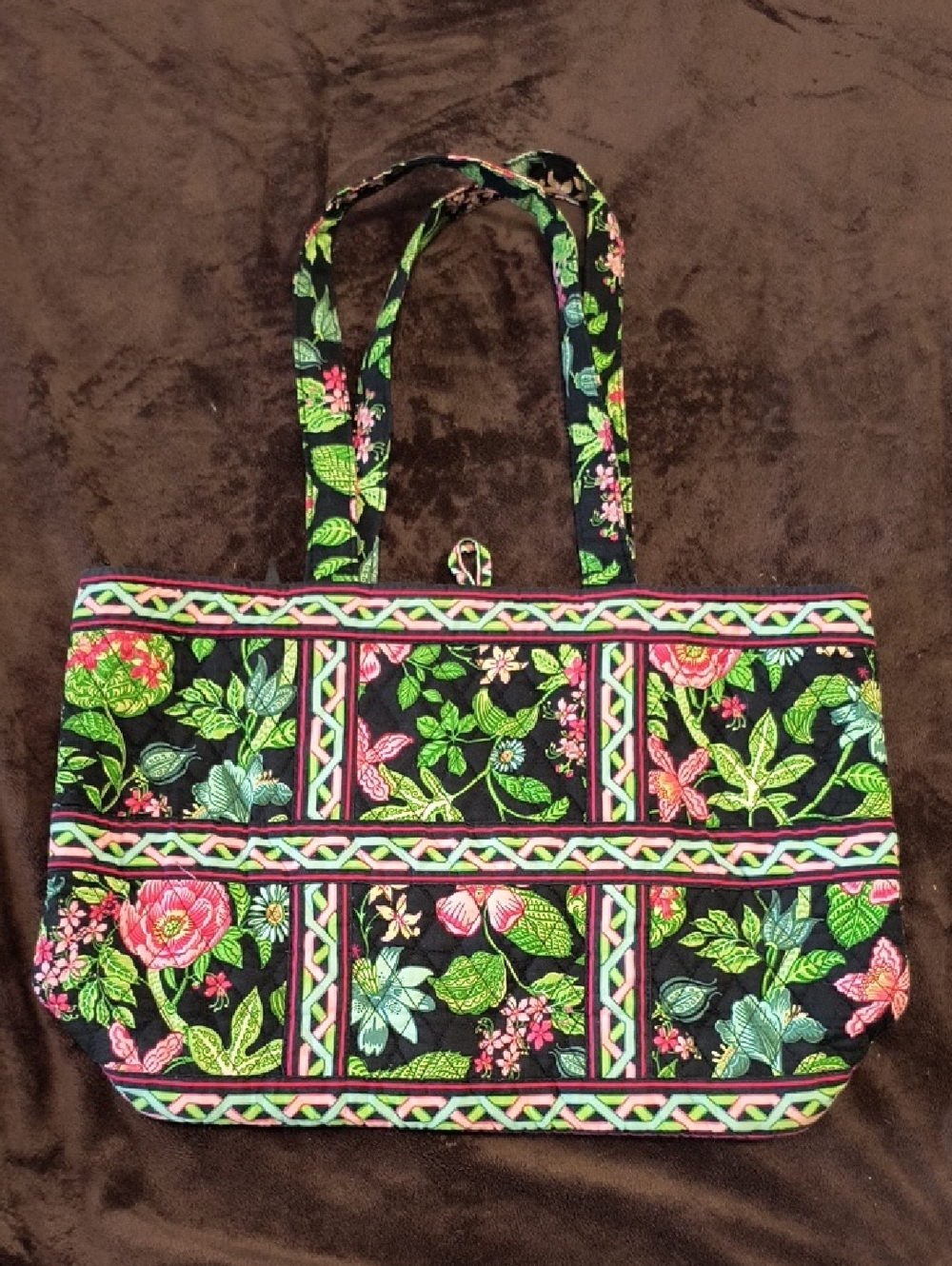 Vera Bradley Floral Quilted Tote Bag - Black & Multicolor